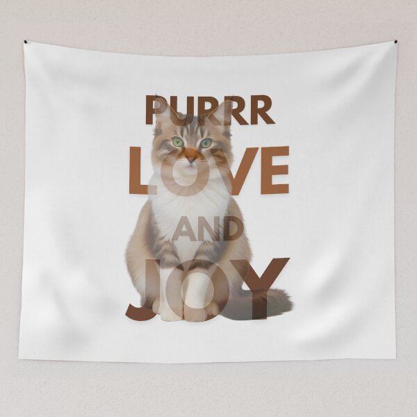 Aperçu de l'œuvre Purrr Love and Joy – Adorable motif de chaton Ragamuffin pour les amoureux des chats créée et vendue par Fredster1966.