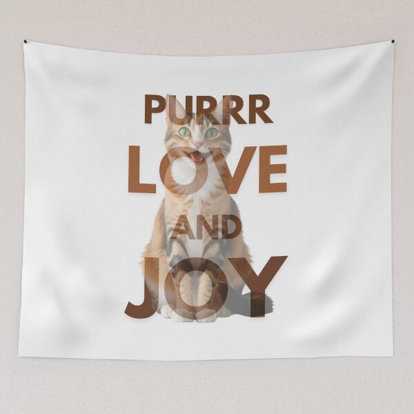 Aperçu de l'œuvre Purrr Love and Joy – Adorable dessin de chat calico pour les amoureux des chats créée et vendue par Fredster1966.