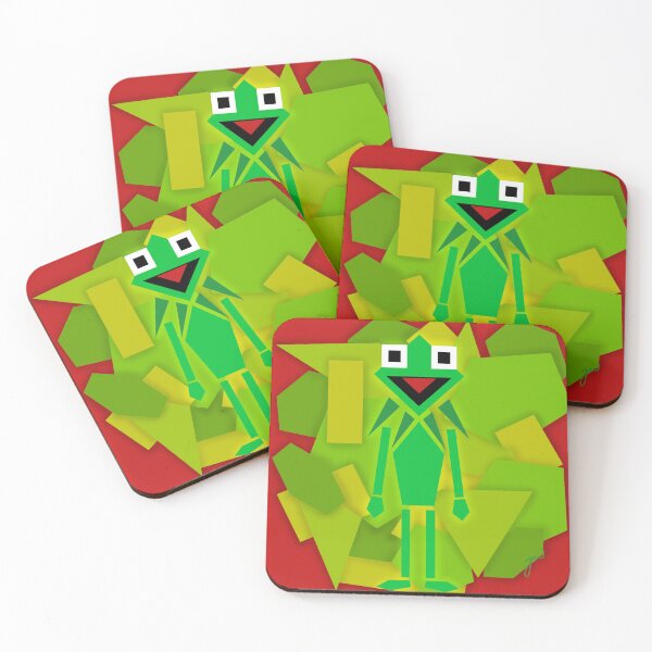 Item preview, Geometric Kermit Tangram (version 1/2 - with background) designed and sold by Jessiwins19.