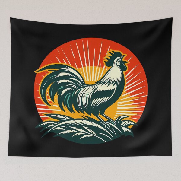 Item preview, Vintage Retro Rooster designed and sold by Funny Vintage Stickers And T-Shirts.