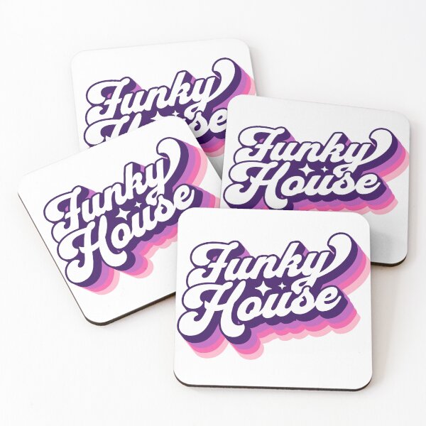 Item preview, FUNKY HOUSE  - retro drop shadow (pink)  designed and sold by Discothreadz.