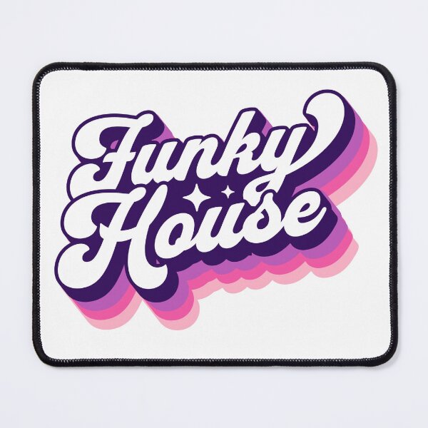 Item preview, FUNKY HOUSE - retro drop shadow (pink) designed and sold by Discothreadz.