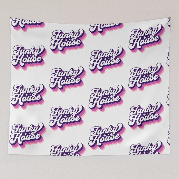 Item preview, FUNKY HOUSE  - retro drop shadow (pink)  designed and sold by Discothreadz.