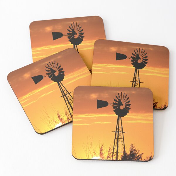 Item preview, Blazing Kansas Sunset with a Windmill silhouette designed and sold by ROBERTDBROZEK.