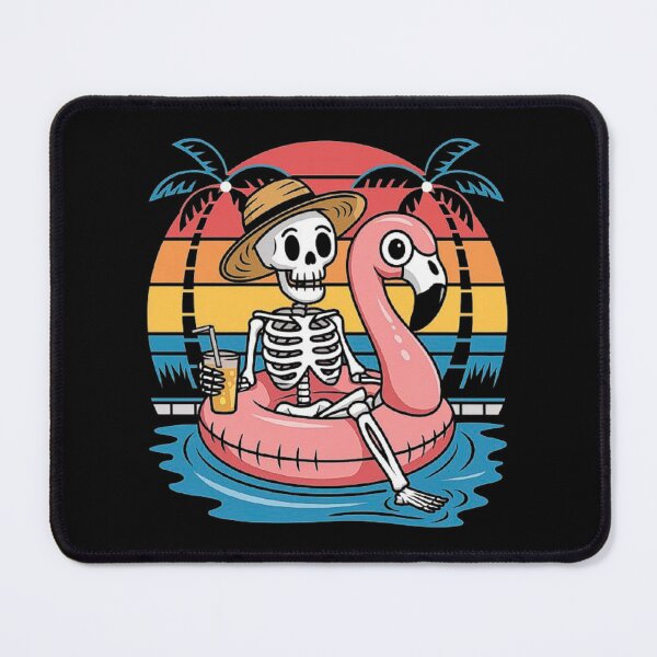 Item preview, Summer Vibes Skeleton on Flamingo Float – Retro Beach Aesthetic designed and sold by love3617.