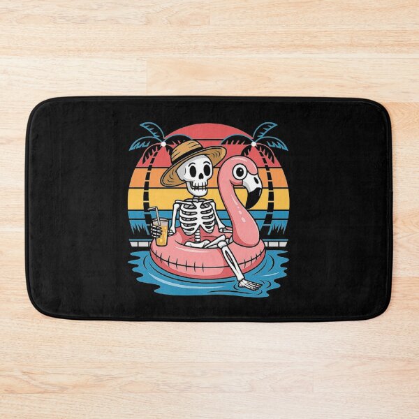 Item preview, Summer Vibes Skeleton on Flamingo Float – Retro Beach Aesthetic designed and sold by love3617.