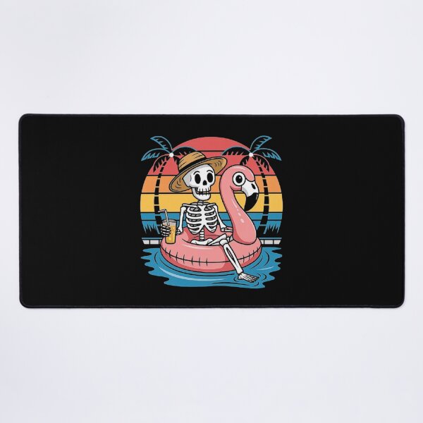 Item preview, Summer Vibes Skeleton on Flamingo Float – Retro Beach Aesthetic designed and sold by love3617.