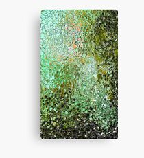 Elegant Marbled Crystal Mosaic Pattern - Green Teal And Gold Canvas Print