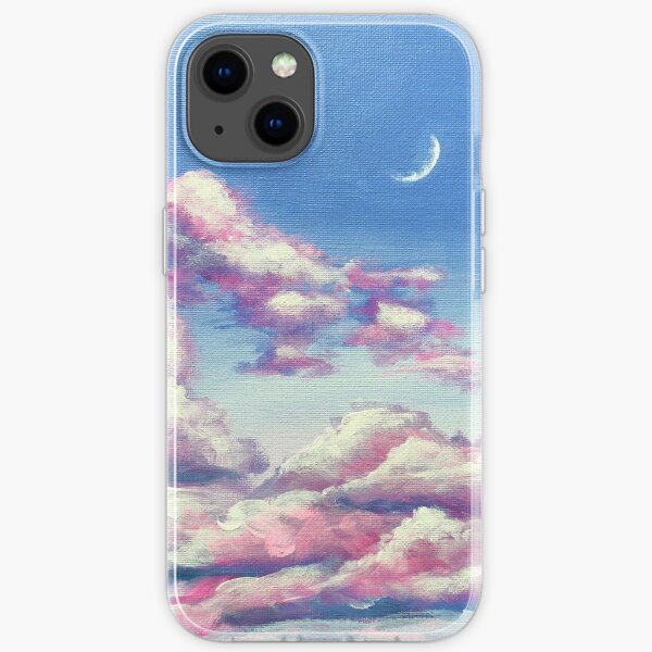 Crescent Moon and Cloud Scape iPhone Soft Case