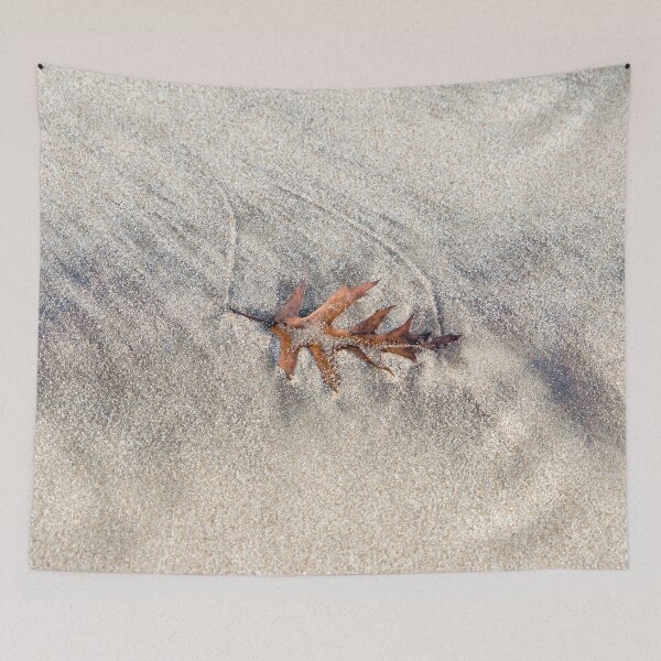 Item preview, Natural Still Life with Singular Oak Leaf on Sand designed and sold by Georgia Mizuleva.