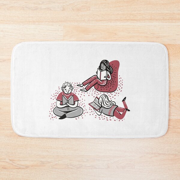 Item preview, Three people reading on the floor, on a beanbag and sitting down designed and sold by jasmineberry.