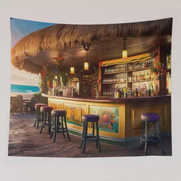 Item preview, Sunset Sips: A Mexican Bar with a Beach View designed and sold by BlareBlare.