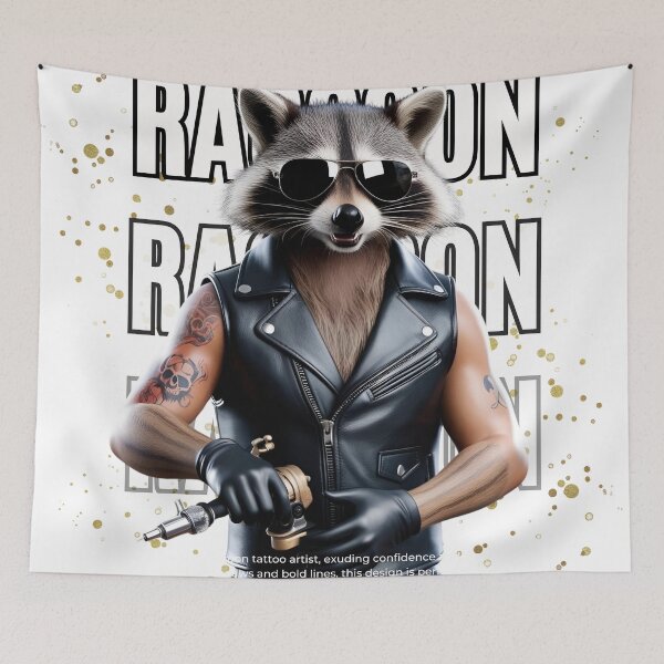 Item preview, Sharp Claws, Sharper Designs – Tattoo Artist Raccoon designed and sold by AdaMerch.