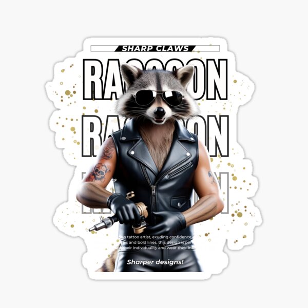 Artikel-Vorschau von Scharfe Krallen, schärfere Designs – Tattoo-Künstler Raccoon, designt und verkauft von AdaMerch.