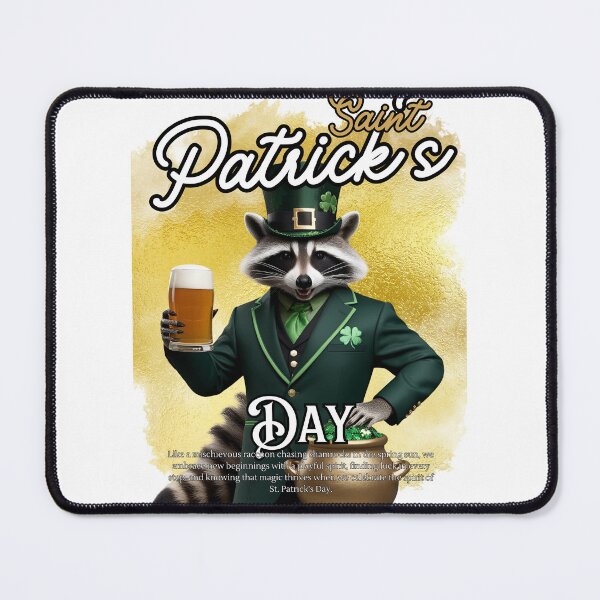 Item preview, Lucky Raccoon – St. Patrick's Day Beer & Gold Design designed and sold by AdaMerch.