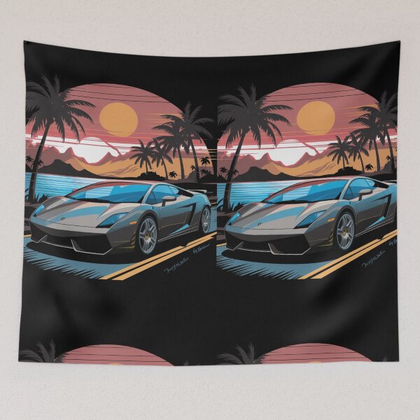 Item preview, Retro Sunset Car Aesthetic – Vintage Drive Art Print designed and sold by joanwatson45.
