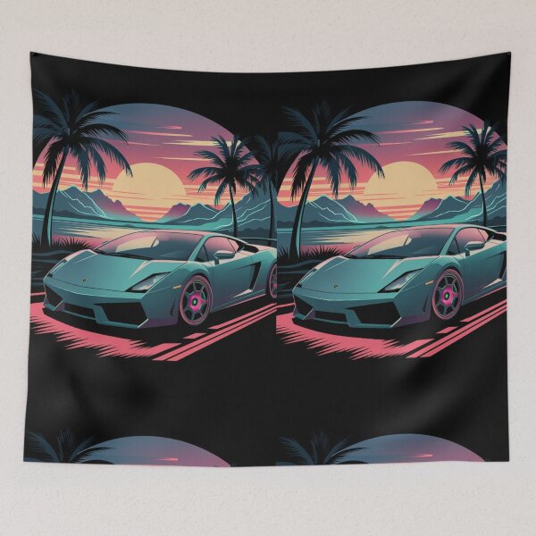 Item preview, Retro Sunset Car Aesthetic – Vintage Drive Art Print designed and sold by joanwatson45.