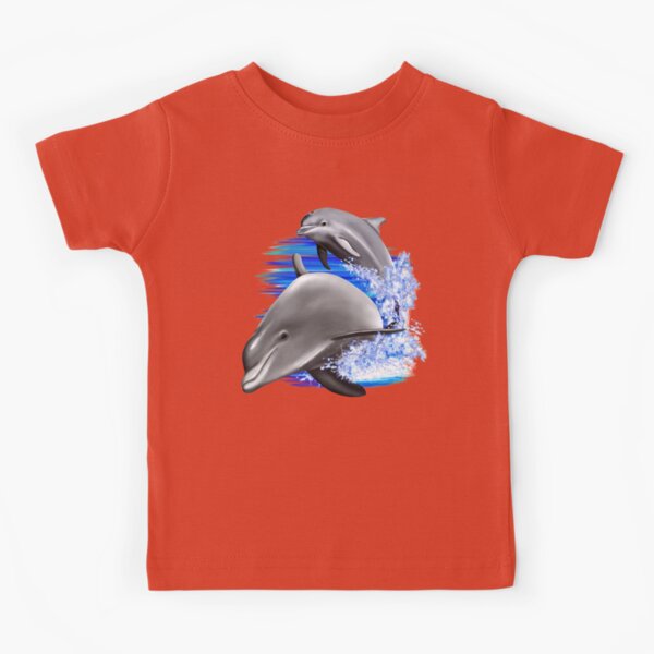 Dolphins Jumping Youth T-Shirt by THP Creative - Pixels