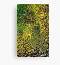 Elegant Marbled Crystal Mosaic Pattern - Green Red And Gold Canvas Print