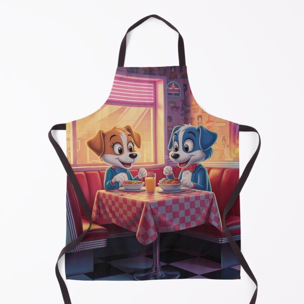 Item preview,   Animated Dogs Enjoying Meals in Retro Diner Scene designed and sold by AnimalAirtistry.