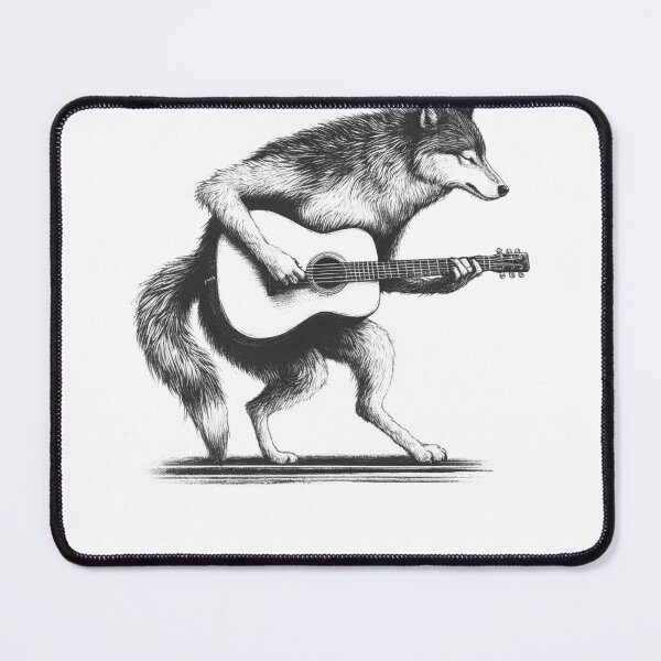 Item preview, Wolf Playing Guitar designed and sold by Kimberley King Art  King Art.
