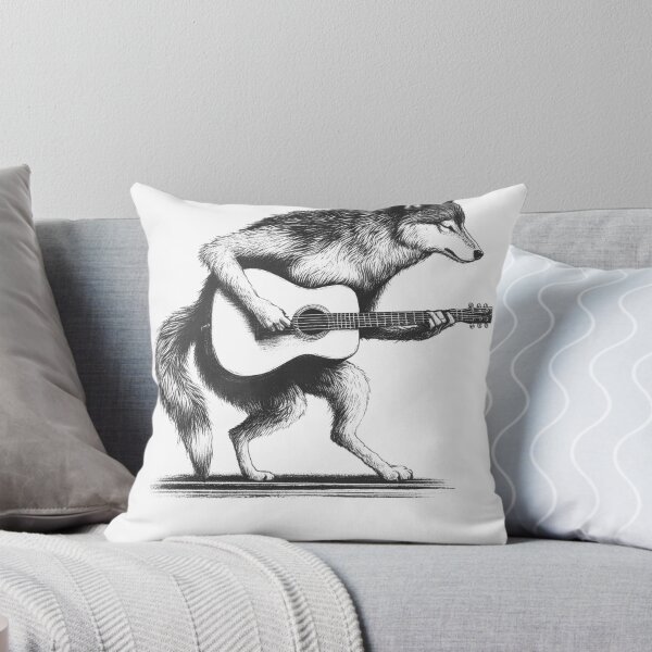 Item preview, Wolf Playing Guitar designed and sold by Kimberley King Art  King Art.