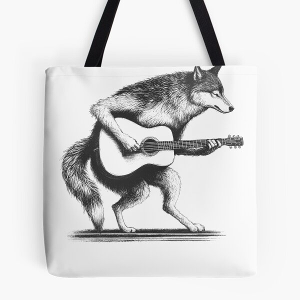 Item preview, Wolf Playing Guitar designed and sold by Kimberley King Art  King Art.