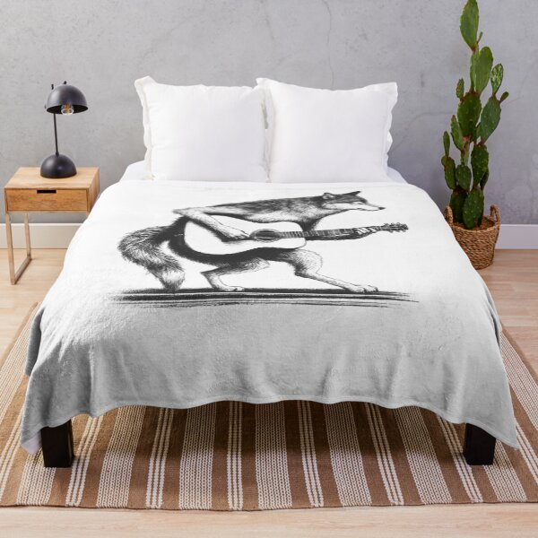 Item preview, Wolf Playing Guitar designed and sold by Kimberley King Art  King Art.