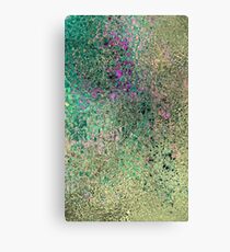 Elegant Marbled Crystal Mosaic Pattern - Green Pink And Gold Canvas Print