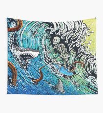 Skeleton Surfer Wall Tapestry