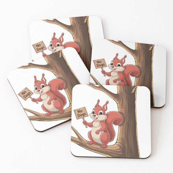 Item preview,   Cheerful Squirrel Holding 'No Dogs' Sign on Tree Branch designed and sold by AnimalAirtistry.