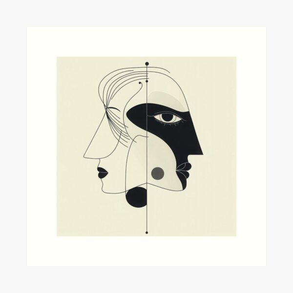 Romeo and Juliet Minimalist Abstract Sketch Art Print