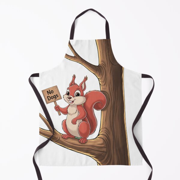 Item preview, Cheerful Squirrel Holding 'No Dogs' Sign on Tree Branch designed and sold by AnimalAirtistry.