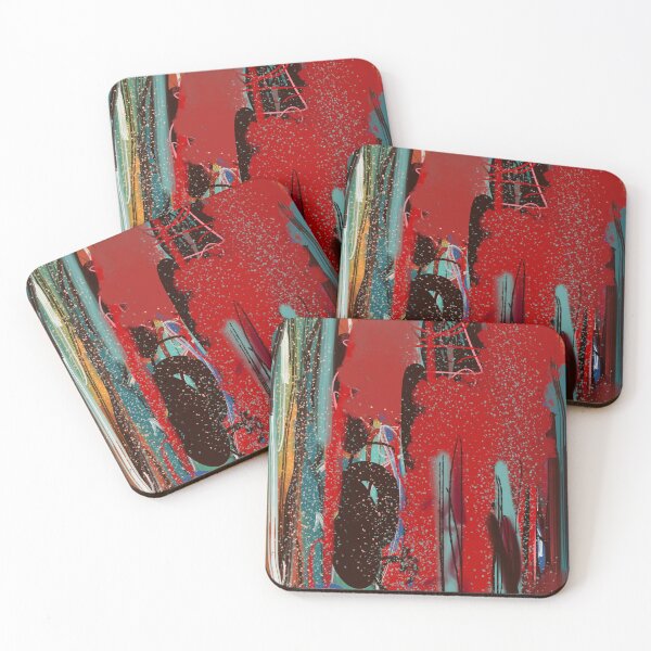 Item preview, Bright Red and Turquoise Abstract Design designed and sold by Jessielee72.