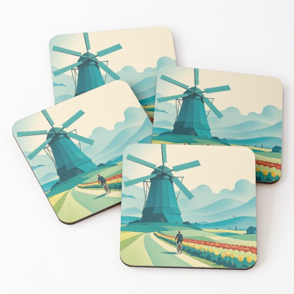 Item preview,  Dutch Countryside Dream – Vibrant Windmill and Tulip Fields designed and sold by ArtSE46.