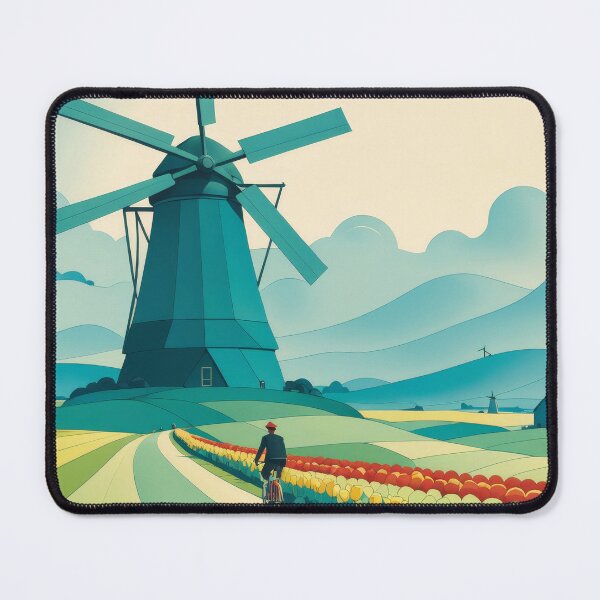 Item preview,  Dutch Countryside Dream – Vibrant Windmill and Tulip Fields designed and sold by ArtSE46.