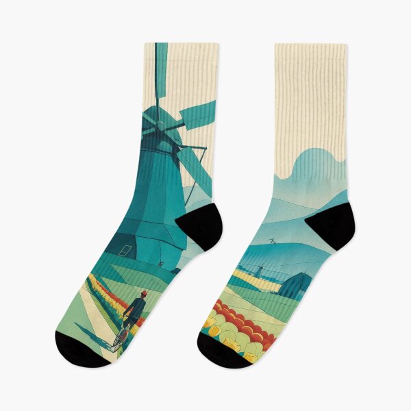 Item preview,  Dutch Countryside Dream – Vibrant Windmill and Tulip Fields designed and sold by ArtSE46.