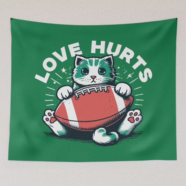 Item preview, Love Hurts – Feline Football Fan designed and sold by Scaryzz.