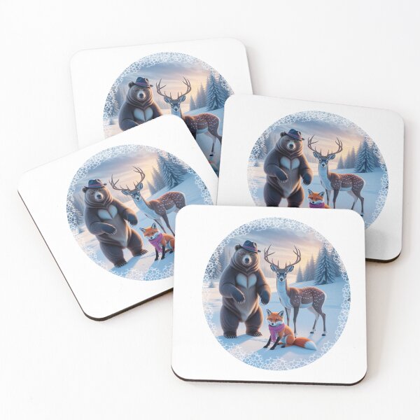 Item preview,   Charming Winter Landscape with Bear, Deer, and Fox designed and sold by AnimalAirtistry.