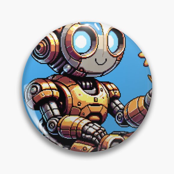 Item preview, Robot with flower - Pixel Art designed and sold by John-Rock.