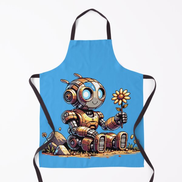 Item preview, Robot with flower - Pixel Art designed and sold by John-Rock.