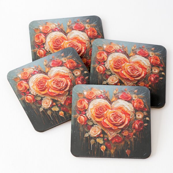 Item preview, The heart and roses design is featured on designed and sold by Marcu Ioachim.