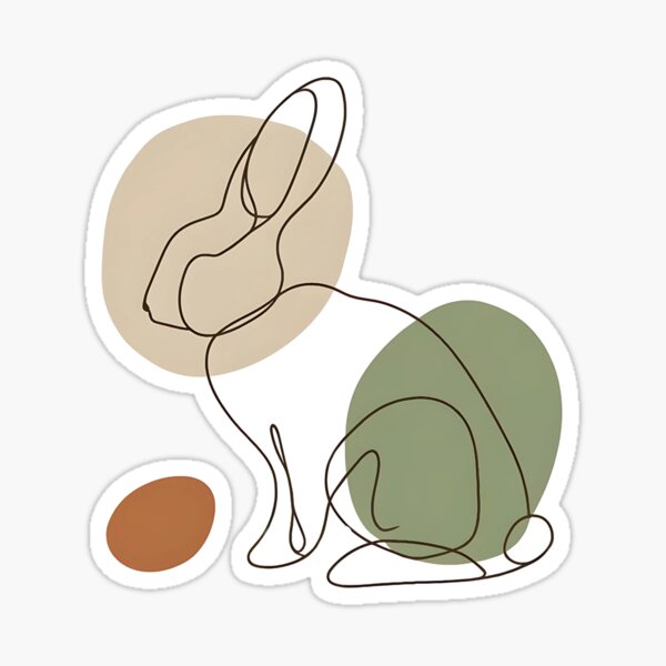 Minimalist Spring Bunny Sticker