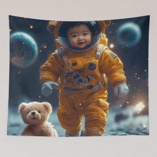 Item preview, Little Dreamer Astronaut – Poetic Space Exploration designed and sold by pixal-shop.