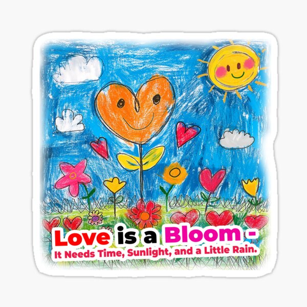 Love is a Bloom—It Needs Time, Sunlight, and a Little Rain. Sticker