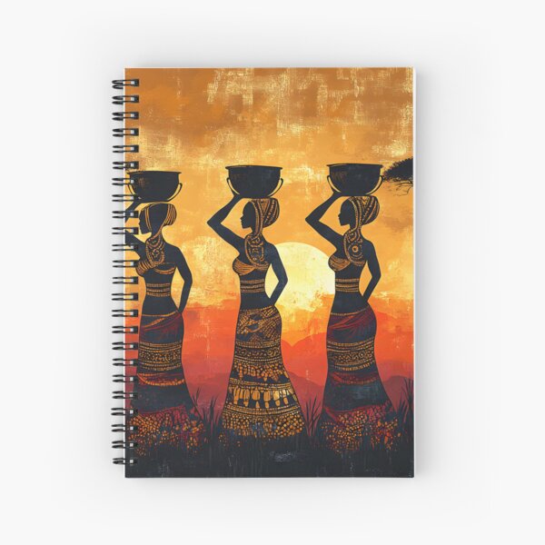 Item preview, Silhouettes with pots at sunset in African landscape designed and sold by Artessie.