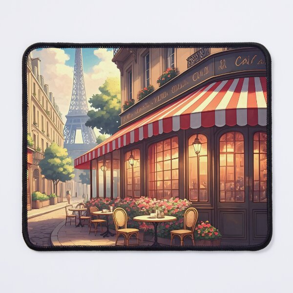 Item preview, Parisian Café: Cobblestone Charm and Blooming Ambiance designed and sold by LSVart.