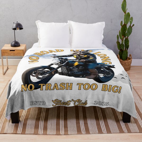 Item preview, Realistic Raccoon Motorcycle Rider – No Road Too Long, No Trash Too Big! designed and sold by AdaMerch.