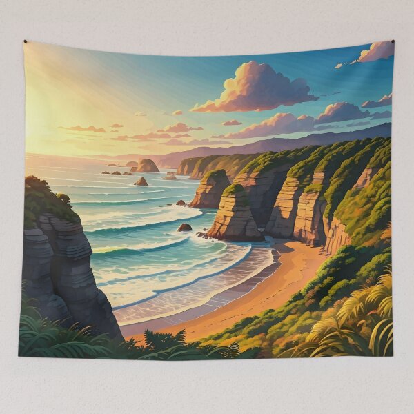 Item preview, Punakaiki Pancake Rocks: Sunset Drama on New Zealand’s West Coast designed and sold by LSVart.