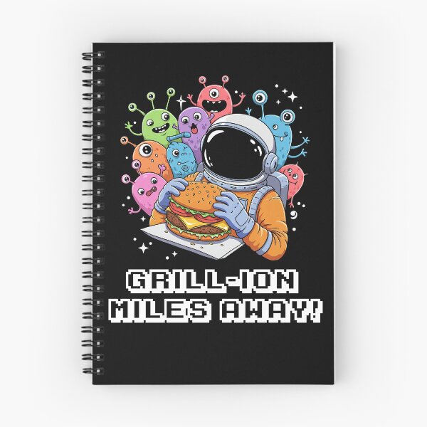Item preview, Grill-ion Miles Away - Astronaut with Burger and Aliens designed and sold by AnAzArt.